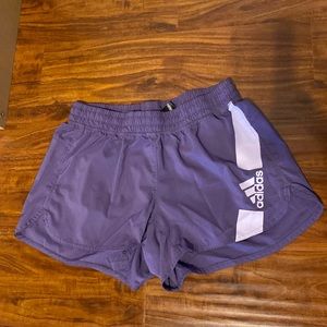 Purple adidas athletic shorts
